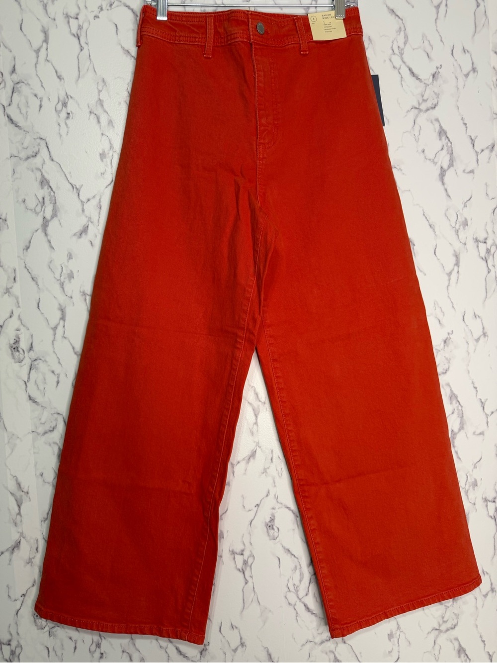 Universal Thread Red High Rise Sailor Wide Leg Pants Size 8 NWT Cotton Blend - Picture 2 of 12